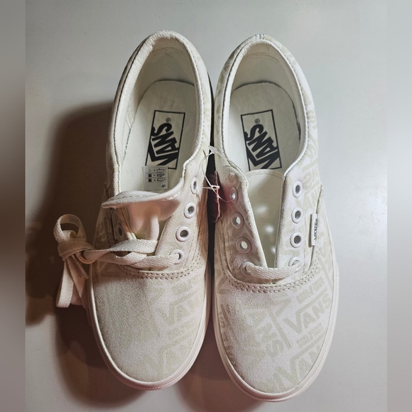 Vans Women's Cream Canvas Sneakers - Picture 1 of 7
